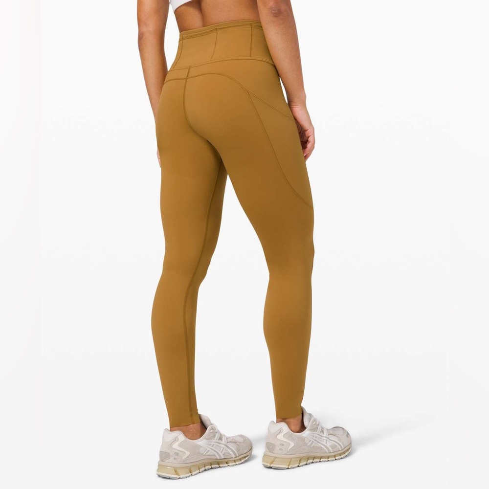 Lululemon Fast and Free Leggings Mustard Bronze